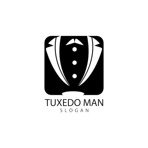 Tuxedo man logo design vector template