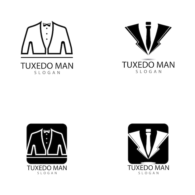 Tuxedo man logo design vector template