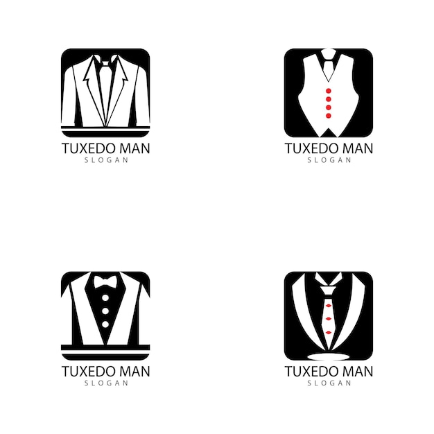 Tuxedo man logo design vector template