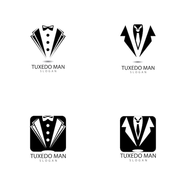 Tuxedo man logo design vector template