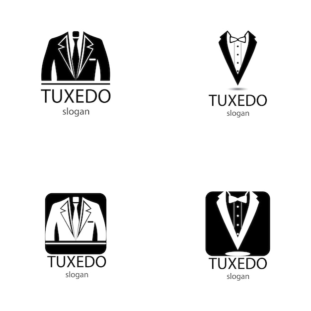 Tuxedo man logo design vector template