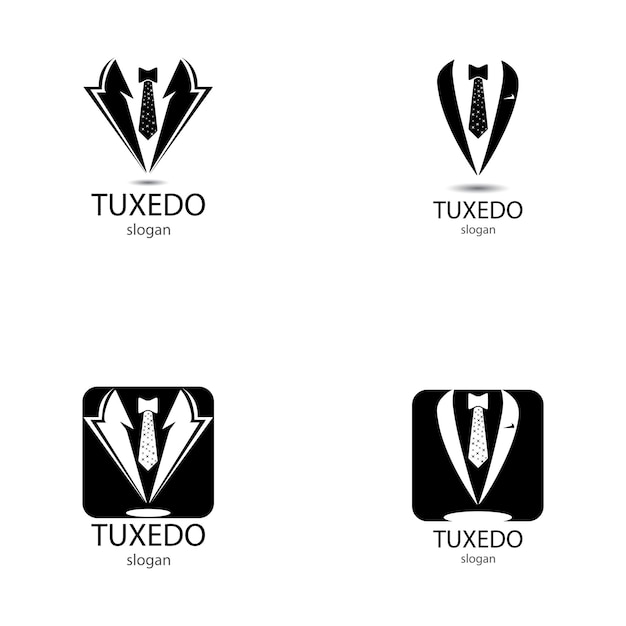 Tuxedo man logo design vector template