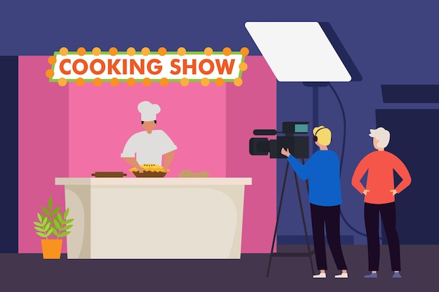 Vector tv cooking show contest