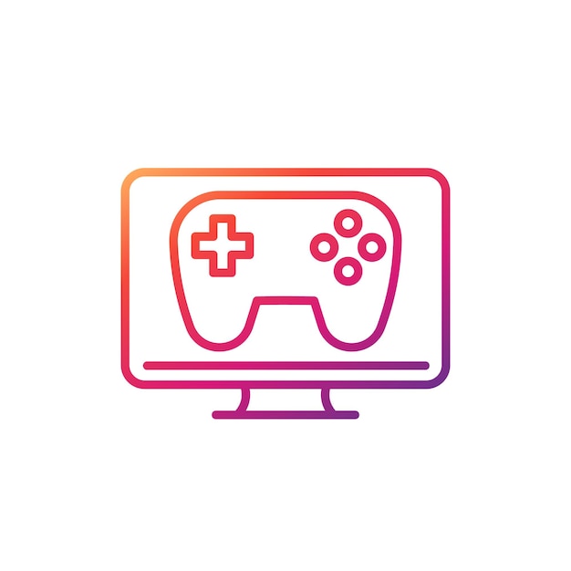 TV and gamepad line icon