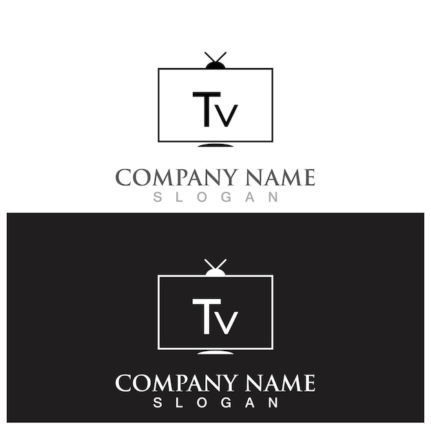 Tv icon logo and vector ilustration