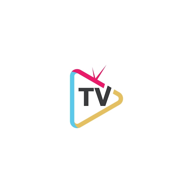 TV or Television channel icon logo design vector template