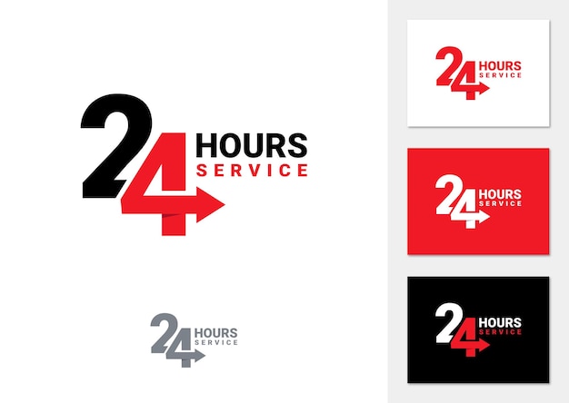 Twenty four hour service logo icon vector