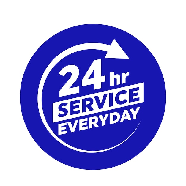 Twenty four hour with arrow loop icon 24 hours cyclic sign Opened order execution or delivery