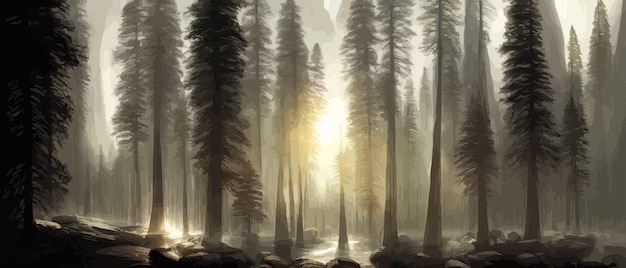 Vector twilight forest background scary fashion landscape vector image horror foggy forest landscape spooky