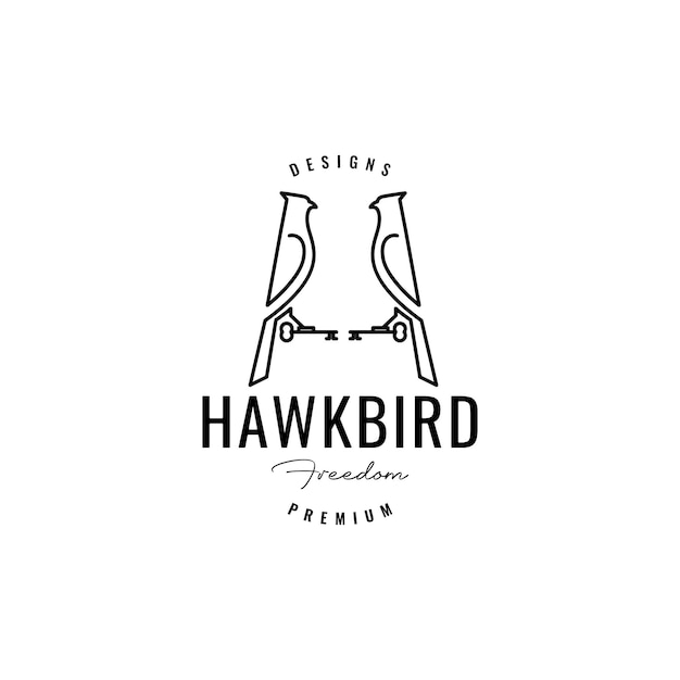 Twin hawk bird logo design