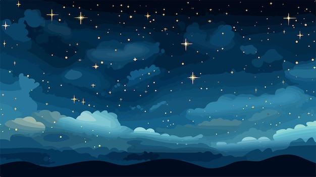 Twinkling Stars Sky Vector Illustration Cartoon