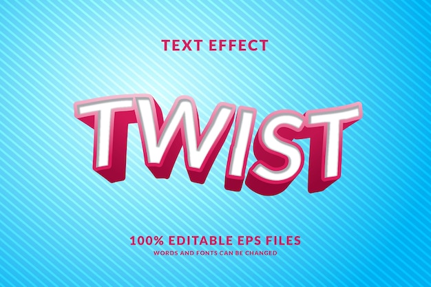 Twist editable text effect design