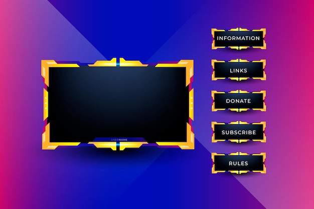 Twitch banner collection for live stream panel concept