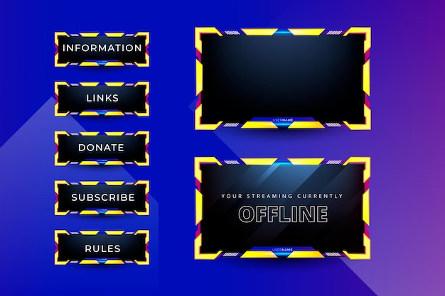 Twitch banner collection for live stream panel