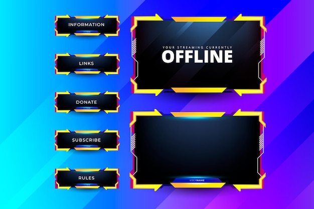 Twitch banner collection for live stream panel