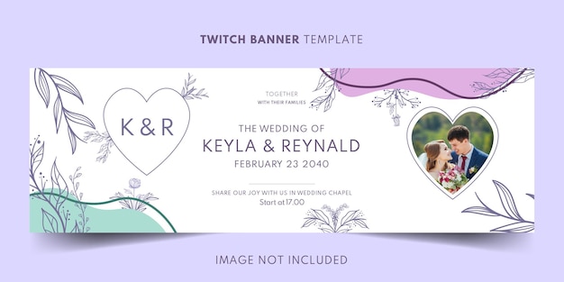 Twitch Banner Template Floral Vector Simple