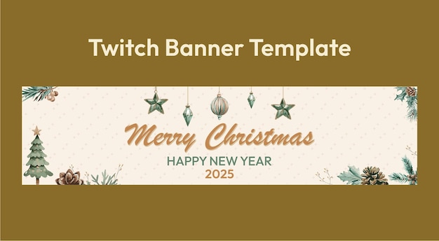 Vector twitch christmas and new year banner