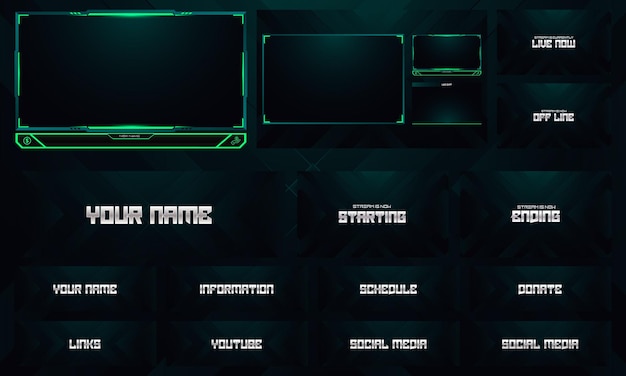 Twitch Overlay Live Stream template set