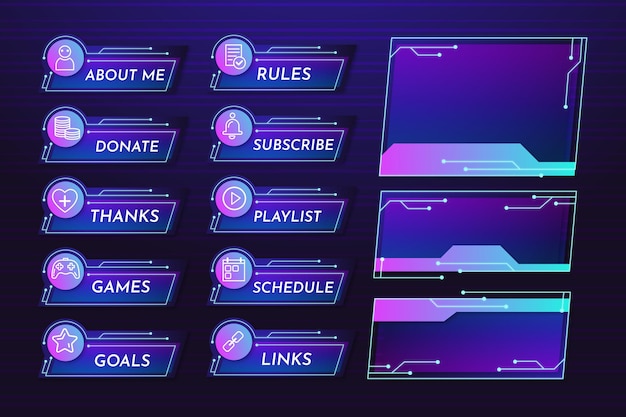 Twitch stream panels template set