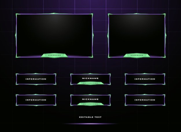 twitch streamer panel overlay set