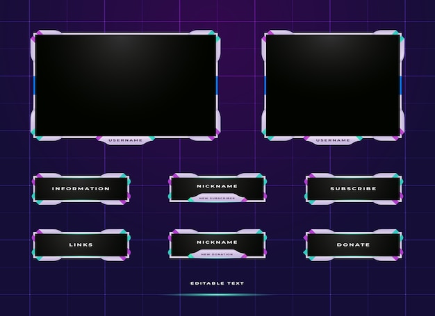 twitch streaming panel overlay design template