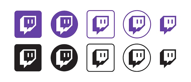 Twitch vector logo icon set Vector illustration