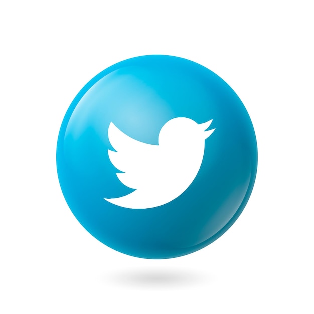 Twitter icon 3d rendering