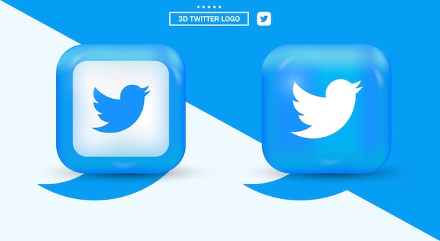 Twitter logo with round corners by modern style social media logos