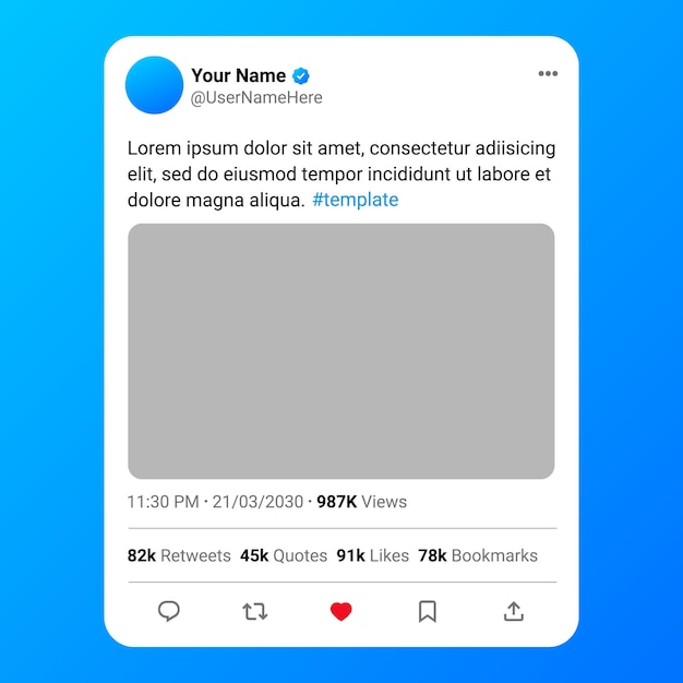 Vector twitter social media realistic tweet mockup design template with transparent background