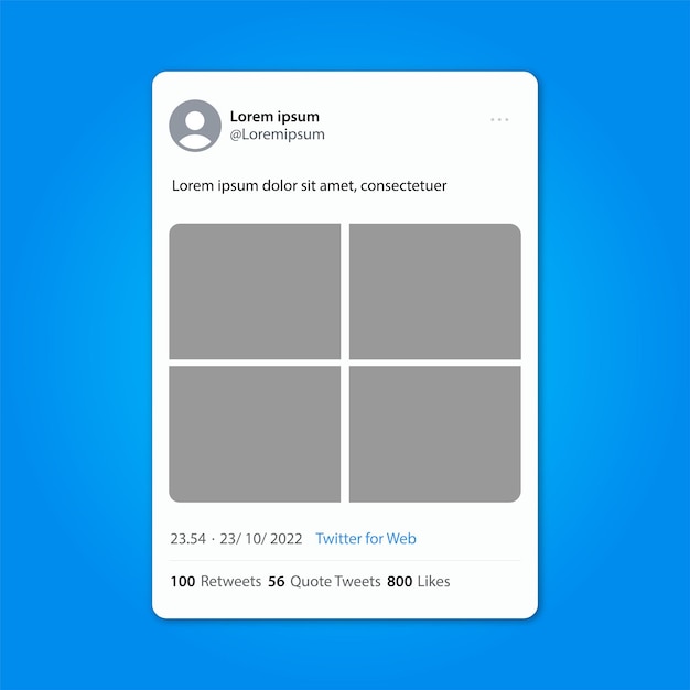 Vector twitter tweet post interface template mockup