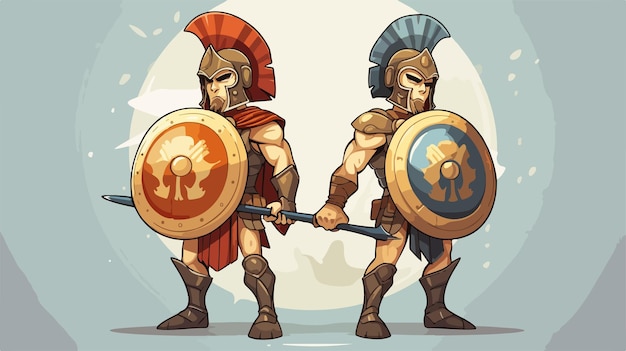 Two Ancient Greek Warrior Hector and Achilles