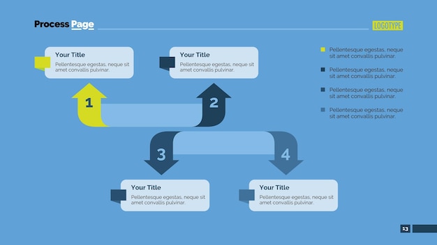 Two Arrows with Four Parts Slide Template