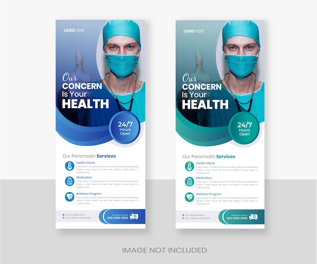 Two banners for a health clinic