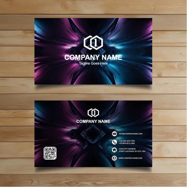 two banners on a wooden wall with the logo for company company