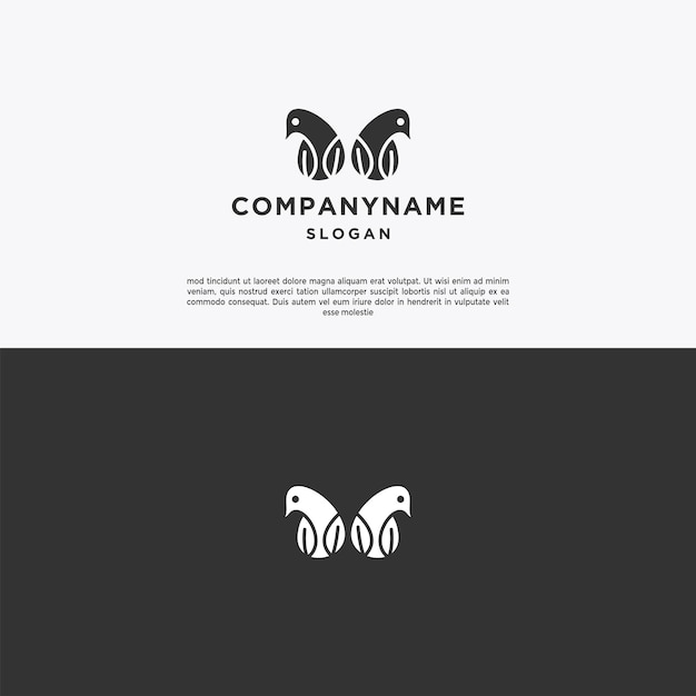 Two bird logo icon design template