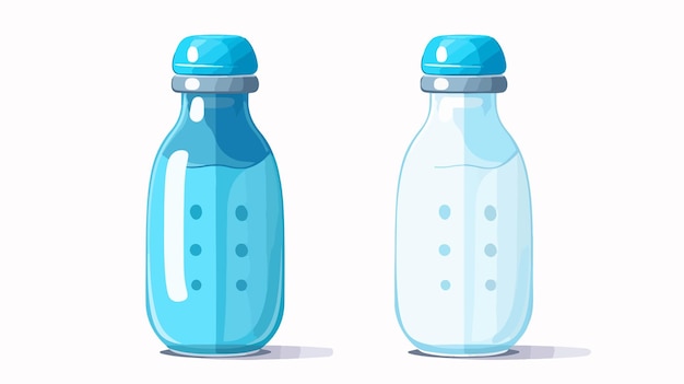 two bottles of blue bottles with a blue cap and one with a blue cap