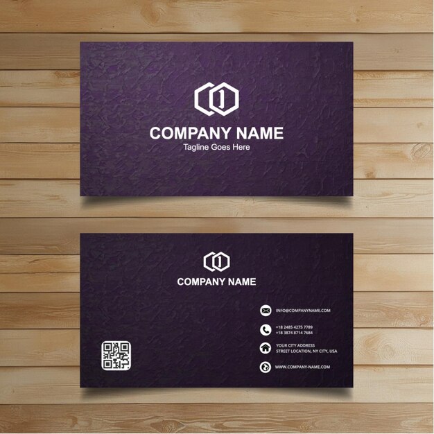 two business cards with the company company name on them