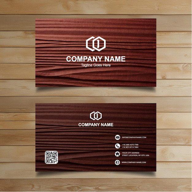 two business cards with the company name  company  on the left