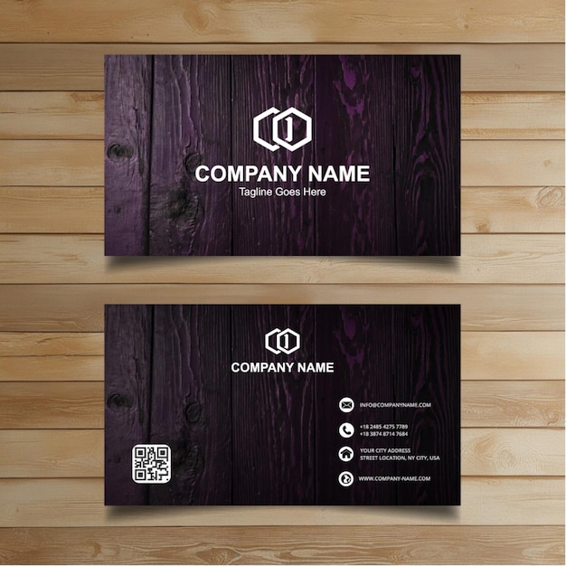 two business cards with the company name  company  on the left