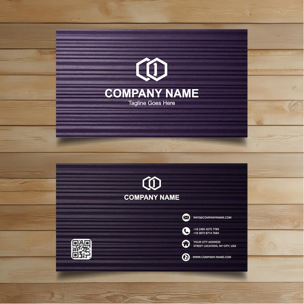 two business cards with the company name  company  on the right