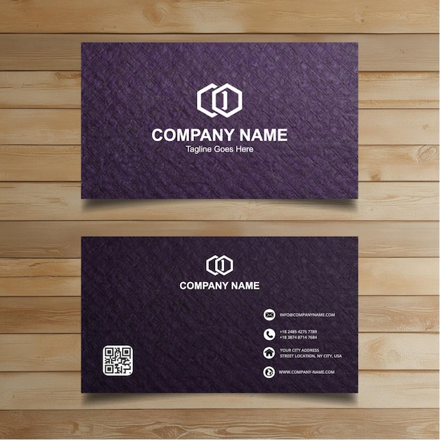 two business cards with the company name  company  on the right