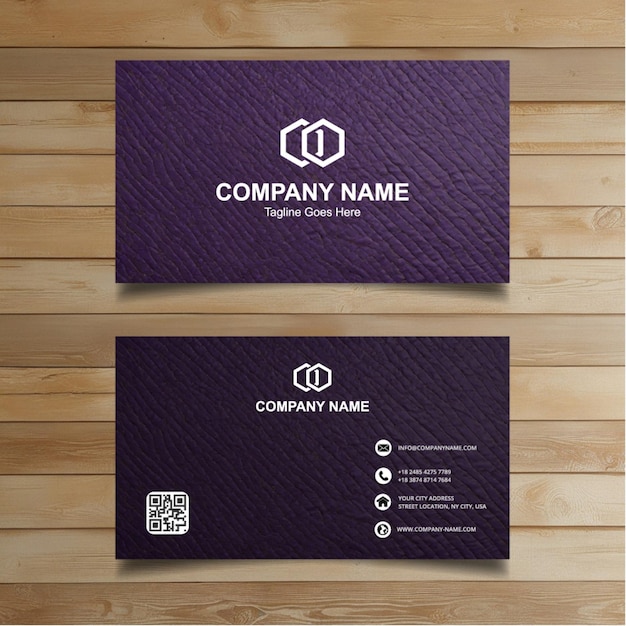 two business cards with the company name  company  on the right