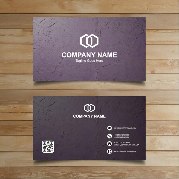 two business cards with the logo for company name on them