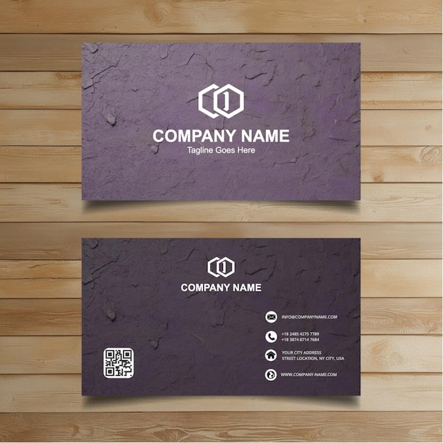 two business cards with the name  company  on the right