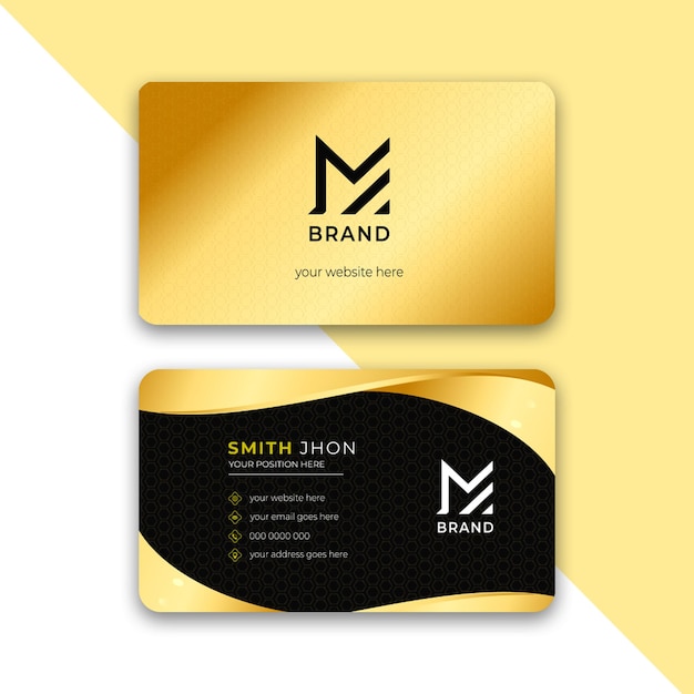 Vector two business cards with the word brand on them