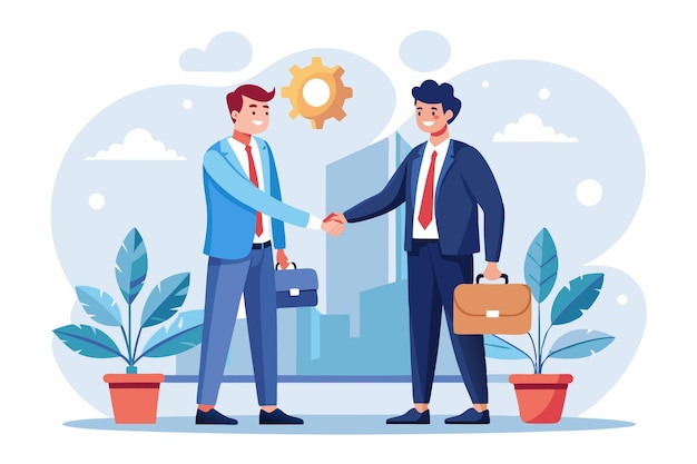 Vector two business handshake each other victor for social media banner poster design illustration