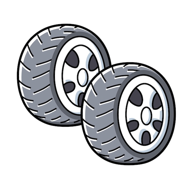 Two car wheels