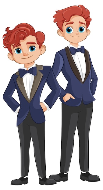 Two Characters in Tuxedos