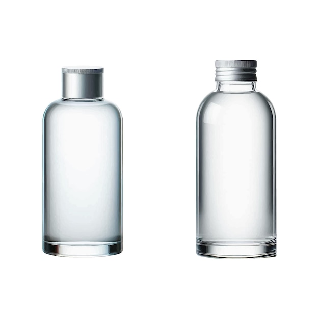 two clear water bottles