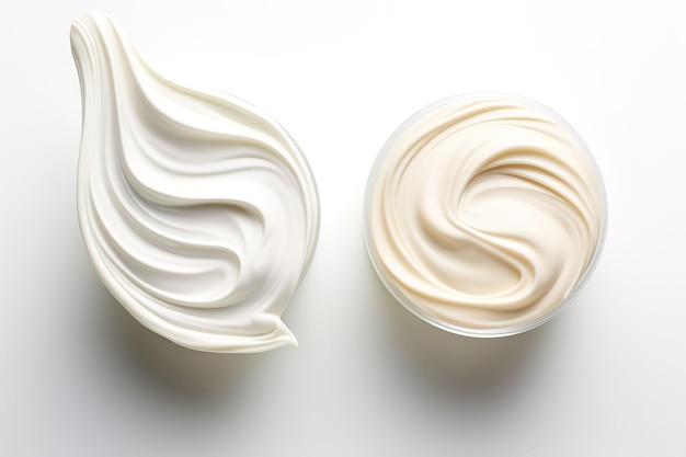 Vector two containers of cream are shown next to each other